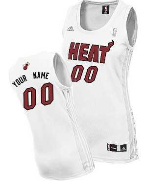 Women's Customized Miami Heat White Jersey